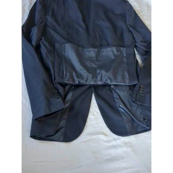 Boggi Milano B Jersey Unstructured Blazer Sz 48 Navy Blue Cashmere Lyocell Cot